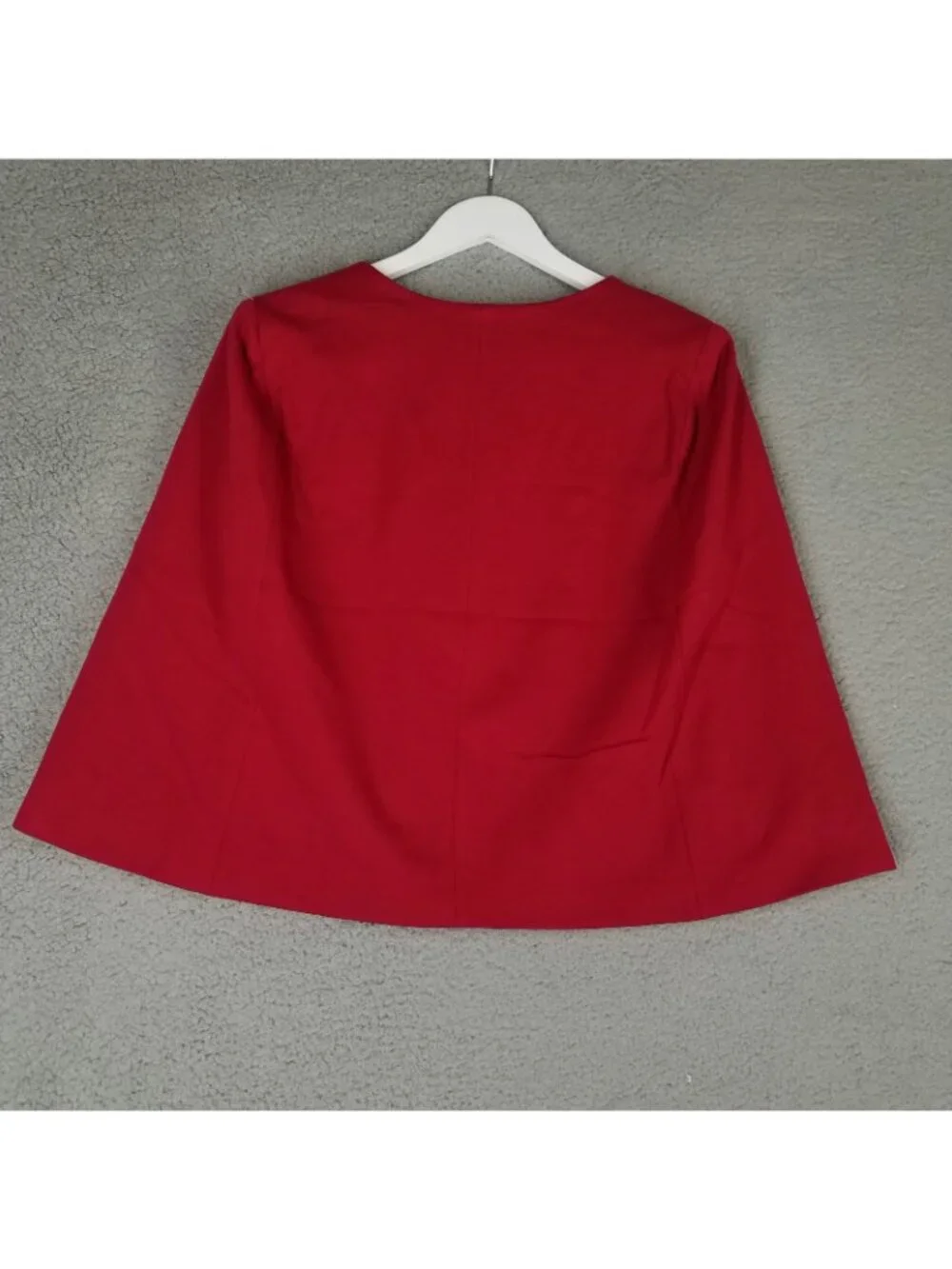 NEW Chico's Cape Jacket Women's 1/ Medium Ponte Red Zip Up Office Career Stretch